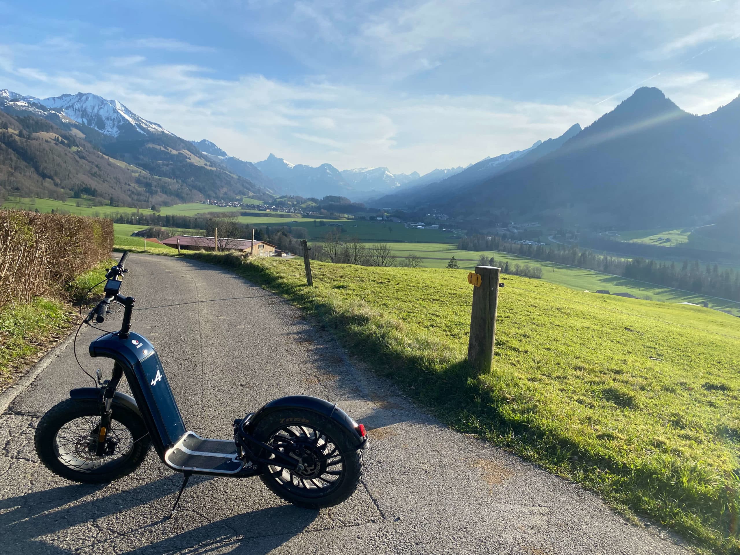 Visite Gruyere trottinette électrique tout terrain